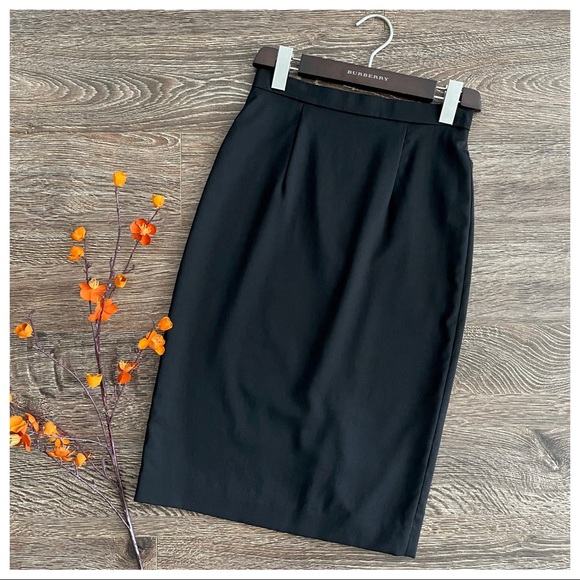 Burberry Black Wool Pencil Skirt - Picture 2 of 12